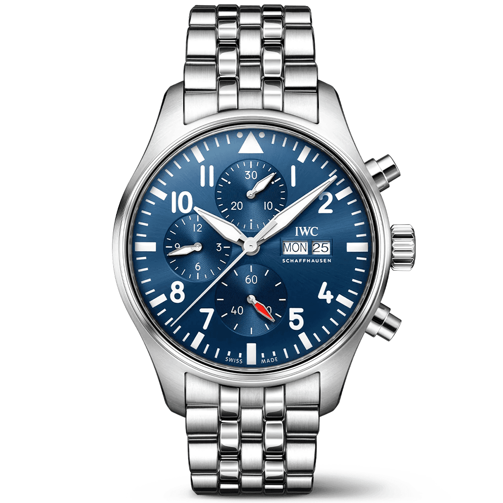 Pilot’s 43mm Blue Dial Chronograph Men’s Bracelet Watch