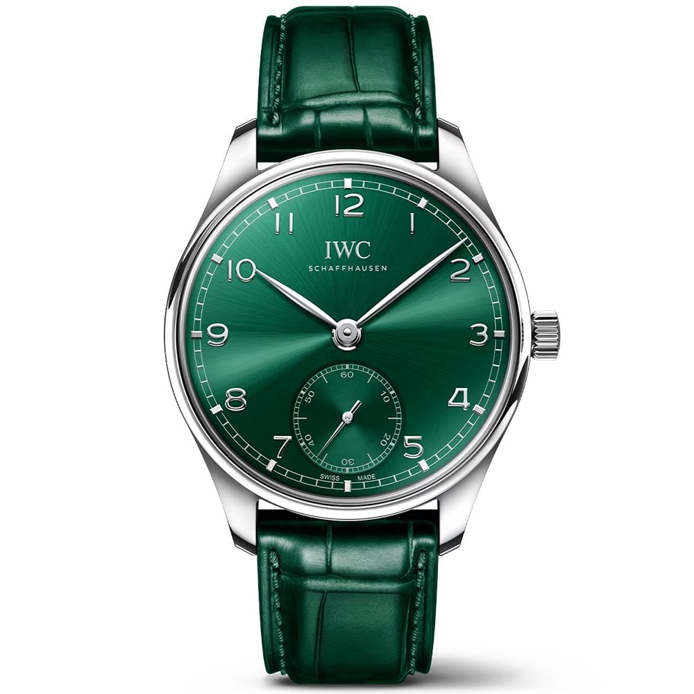 Portugieser 40mm Green Dial Men’s Automatic Leather Strap Watch
