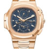 Patek Philippe Nautilus Self-Winding Travel Time Chronograph – 40.5 mm Rose Gold Case – Blue Dial – Rose Gold Bracelet – 5990/1R-001
