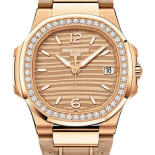 Patek Philippe Nautilus Date Sweep Seconds – 32 mm – Rose Gold – Golden Dial – 7010R-012