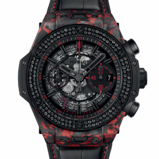 Hublot Big Bang Unico Red Carbon Black Diamonds Las Vegas Boutique, Matt Red Frosted carbon, 126 black diamonds, 44mm, Limited Edition, Ref# 421.QV.1113.LR.1100.LVB23