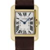 Cartier Tank Anglaise SM Watch – 30.2 mm Yellow Gold Case – Silvered Dial – Brown Alligator Strap – W5310028