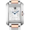 Cartier Tank Anglaise Watch – Medium Steel Case – Silvered Diamond Dial – Pink Gold And Steel Bracelet – WT100032
