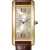 Cartier Tank Cintree Watch – 46.3 mm Yellow Gold Case – Golden Dial – Brown Alligator Strap – WGTA0026