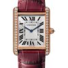 Cartier Tank Louis Cartier Watch – 33.7 mm Pink Gold Diamond Case – Burgundy Alligator Strap – WJTA0014