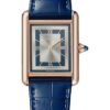 Cartier Tank Louis Cartier Watch – 33.7 mm x 25.5 mm Rose Gold Case – Silvery Blue Dial – Navy Blue Alligator Strap – WGTA0058