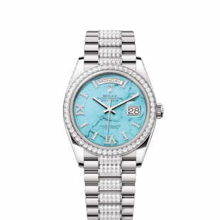 Rolex Day-Date 36, 18k White Gold with Diamond-set, 36mm, Ref# 128349rbr-0032